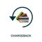 Chargeback flat icon. Color simple element from fintech collection. Creative Chargeback icon for web design, templates