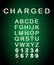 Charged glitch font template