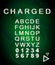 Charged glitch font template