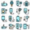 Charger icons set vector flat