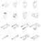 Charger icons set vector outline