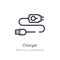 charger outline icon. isolated line vector illustration from electrian connections collection. editable thin stroke charger icon