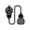 Charging adapter and converter black glyph icon