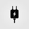 Charging adapter icon. Electronic device power adapter symbol