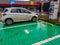 Charging the battery of a  Renault Zoe electrical car at local mall.