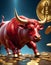 Charging Bull in Crypto Arena AI Generative