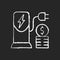 Charging cost chalk white icon on black background