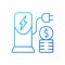 Charging cost gradient linear vector icon