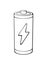 Charging energy status of electrical device accumulator. Outline icon. Vector illustration