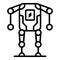 Charging exoskeleton icon outline vector. Robot suit