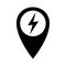 Charging plug point pin vector icon, electric station point pin illustration icon.