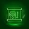 Charging, refill neon vector icon. Save the world, green neon