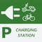 Charging station for electric bicycle and scooter.