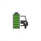 Charging station for an electric car. Eco transport vector illustration. Car battery charger socket with load indicator lights