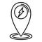 Charging station location icon, outline style