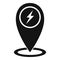 Charging station location icon, simple style