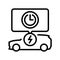 charging time electric line icon vector illustration