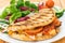 Chargrilled chicken flatbread pannini with salad
