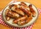 Chargrilled Sausages on Plate