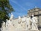 Chariot sculpture on top of Ethnographic Museum on Kossuth square in Budapest, Hungary