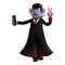 A charismatic 3D Dracula Vampire Cartoon Picture makes a selfie