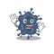 A charismatic bacteria neisseria mascot design style smiling and waving hand