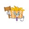 Charismatic Judge banana fruit box cartoon character design wearing cute glasses