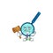Charismatic Judge magnifying glass cartoon character design with glasses
