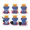 A Charismatic King blue push pin cartoon character wearing a gold crown