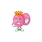 The Charismatic King of streptococcus pyogenes cartoon character design wearing gold crown