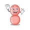 A charismatic neisseria gonorrhoeae mascot design style smiling and waving hand