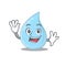 A charismatic raindrop mascot design style smiling and waving hand