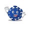 A charismatic streptococcus mascot design style smiling and waving hand
