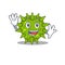 A charismatic vibrio cholerae mascot design style smiling and waving hand