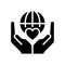 Charitable organization black glyph icon