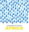 Charity clean Water poster. Social illustration about problems Africa. Giving donations for African children and people.