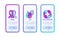 Charity concept with thin line icons: ribbons, care, medical support, charity organization. Vector illustration for user mobile