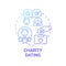 Charity dating concept icon