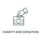 Charity and donation line icon, vector. Charity and donation outline sign, concept symbol, illustration