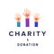 Charity and donation vector banner template