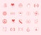 Charity flat line icons set. Donation, nonprofit organization, NGO, giving help vector illustrations. Outline signs pink