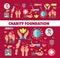 Charity foundation vector social donation poster