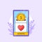 Charity Fundraising application vector outline illustration. Donation mobile app interface with gold money insert in coin hole