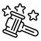 Charity gavel auction icon outline vector. People event