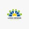 Charity grup logo design vector. Social human logo design. People icon design.