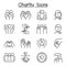 Charity, Kindness, Friendship, care icon set in thin line style