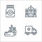 charity line icons. linear set. quality vector line set such as ambulance, rescue boat, church