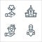 charity line icons. linear set. quality vector line set such as volunteer, home, church