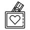 Charity money box icon, outline style