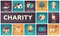 Charity - set of flat design infographics elements